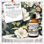 HIQILI White Musk Fragrance Oil, Candle Scents for Candle Making, Soap Making Supplies, Musk Perfume for Women, for Diffuser Use - 1 Fl Oz