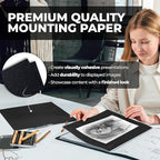 Dunwell 11x14 Art Portfolio Binder with Mounting Paper (Ruby), Large Portfolio Folder for Artwork Storage, 24 Sleeves Displays 48 Pages, Acid-Free Poly 11 x 14 Presentation Book