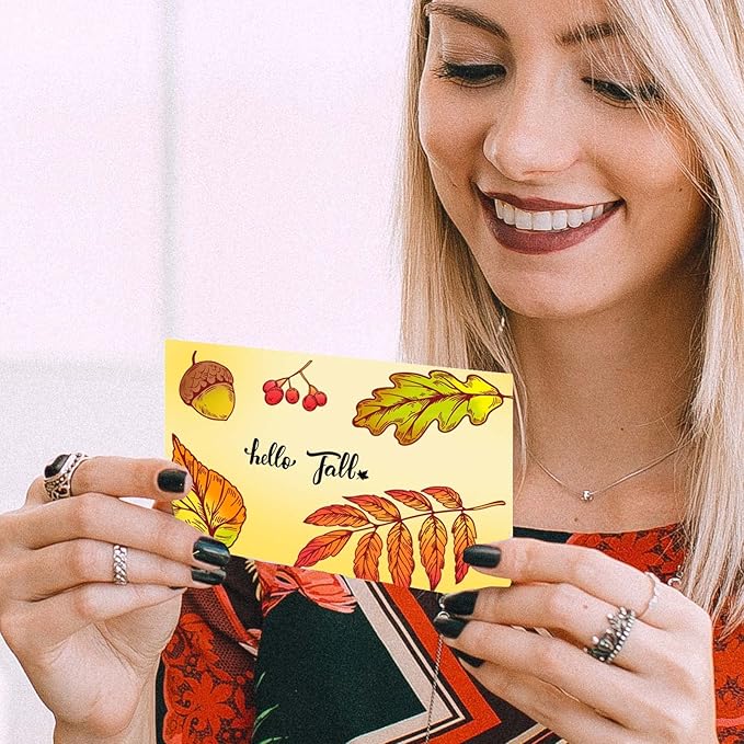 GLOBLELAND Hello Autumn Clear Stamps Maple Leaf Thanksgiving Day Silicone Stamp for Scrapbook Journal Card Making