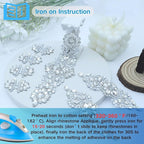 PEARLY JUN 11 Pcs Silver Rhinestone Applique Patches Pearl Rhinestone Patches Iron on Appliques for Dresses Hand Sewing Craft Projects DIY Wedding Clothes Shoes Hats Bags Embellishments