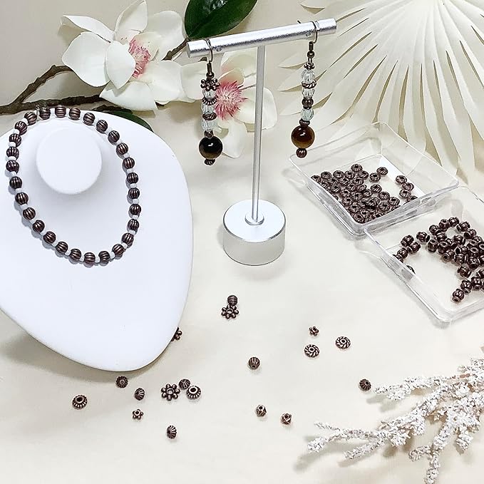 Antique Copper Beads for Jewelry Making - Spacer & Assortments for Bracelet, Necklace, Earring - Craft Supplies, Findings, Small Seed Beads - Jewelry Set 500Pcs