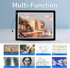 A3 Light Pad with Foldable Stand, UL Certified Adapter, 8000 Lux Super Bright Ultra Thin Pad for Cricut Weeding Vinyl, Artist Drawing Light Box/Board/Table for Tracing, Sketching - Black