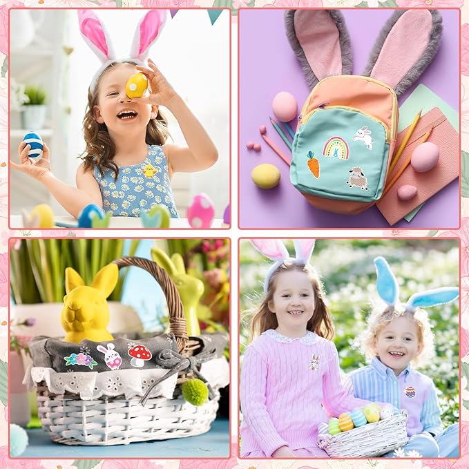 AUGSUN 36pcs Easter Iron On Patches Chicken Bunny Carrot Egg Basket Candy Embroidered Sew Applique Repair Patch DIY Crafts for Clothing Jacket Jeans Pants Dress Backpack Hat Decorations