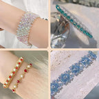 1100PCS 4mm Bicone Crystal Glass Beads for Jewelry Making, Sparkling Mini Beads for Suncatchers, DIY Bracelets & Craft Projects (Grey)