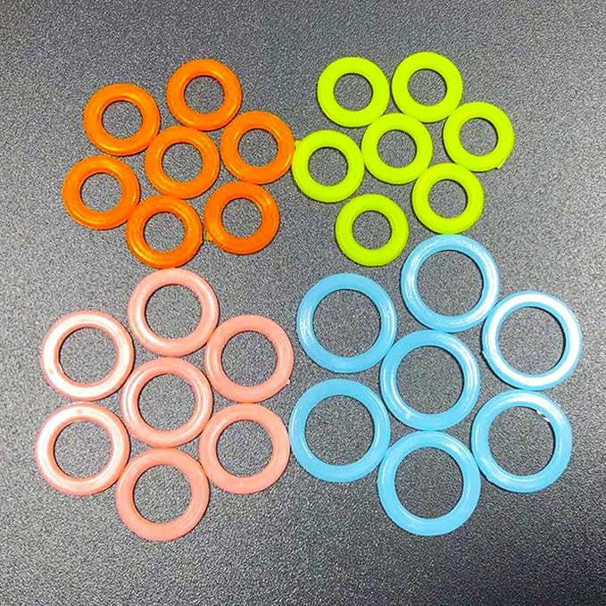 Hilsayum 240PCS Round Knitting Stitch Rings Plastic Crochet Stitch Markers with 10 Grid Storage Box Sewing Accessories