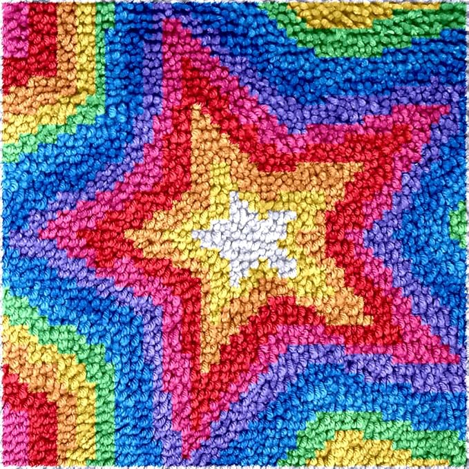 Latch Hook Rugs Kits for Kids Adults Beginners, Dinosaur Owl Smile Star Sunflower Dog Panda Small Large DIY Latch Hook Rug Making Kit for Girls and Boys