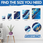 FIXSMITH 21 Pack Stretched Canvases, Multi Pack - 4x4, 5x7, 8x10, 9x12, 11x14, Round Canvas 12x12, 8x8 (3 of Each), 100% Cotton, Primed Canvases for Acrylic, Oil, Wet or Dry Art Media