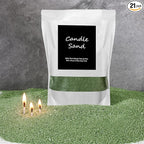 MTLEE Candle Sand 3.3 lb DIY Pearled Candle Making Kit Included 20 Pcs Wicks and Refillable Beaded Wax Sand Beaded Wax Gift with Wicks Self Extinguish for Home Wedding Party Women(Green)