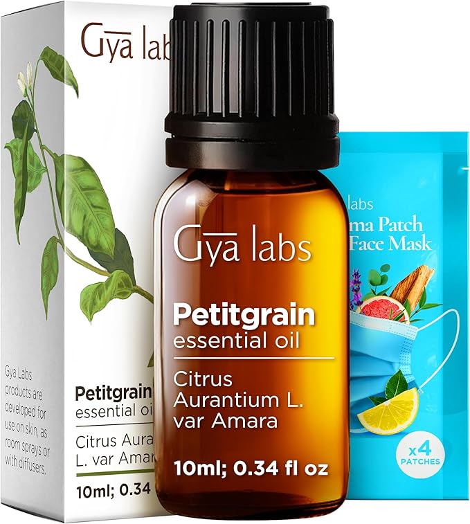 Gya Labs Petitgrain Essential Oil - 0.34 Fl Oz - for Hair, Skin, Diffuser, Aromatherapy & DIY Candle Making Scent