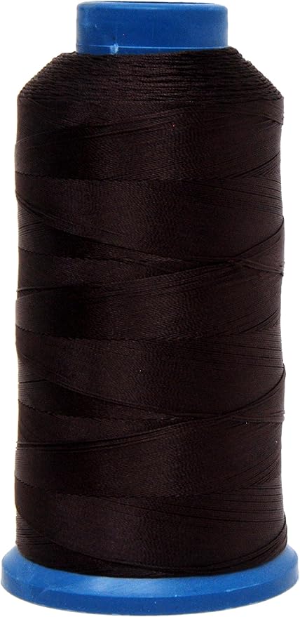Mandala Crafts Bonded Nylon Thread Dark Brown Heavy Duty Sewing Threads - 1500 YDs Size 69 210D T70 Tex 70 Thread for Leather Jeans Weaving Outdoor Marine Upholstery Threads