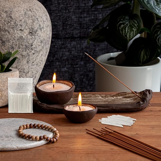 Pearled Candle 2 Inch Cotton Wicks 300-Pack White Extra Wicks for Sand Candles Making, Metal-Free and Lead-Free Refill Sand Wax Wick