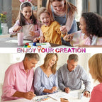 24 Pack Ceramic Tiles for Crafts with 2 Holders, White Unglazed Blank Ceramic Coasters with Self-Adhesive Cork Backing Pads for Acrylic Pouring, Painting, Make Your Own DIY Coasters (Square)