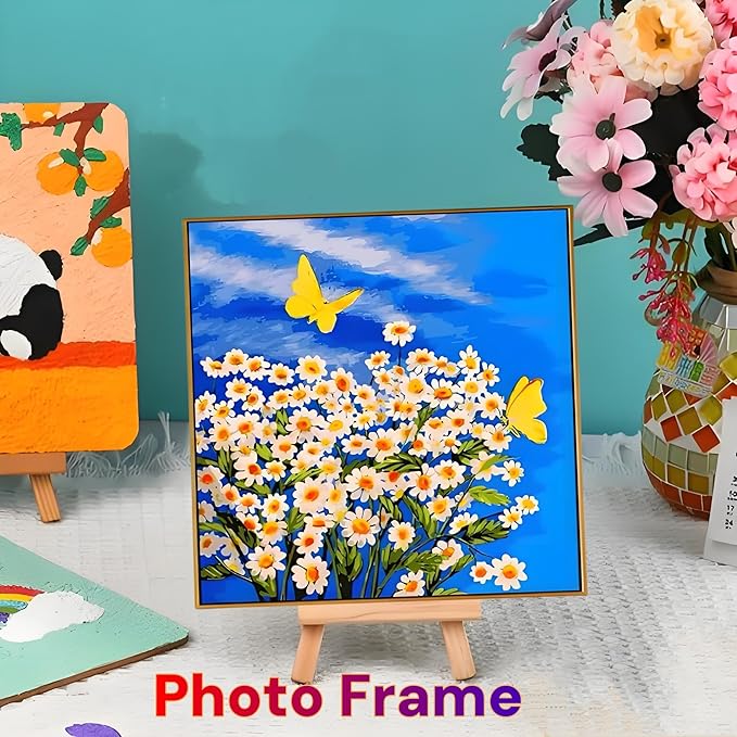 SARBUTER 2 Pcs Simple Wooden Easel Stand, Wood Tabletop Display Easels, Portable Outdoor Sketching Easel for Displaying Photos Decorative Paintings Art Crafts (Wood Easels*2)