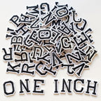 1 inch Iron on Letter Patches 78 Pieces, A-Z Embroidered Alphabet Patches for Clothing Jackets Hats Backpacks Jeans Black