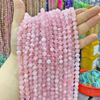 6MM 60PCS Natural Crystal Stone Madagascar Rose Quartz Gemstone Beads for Jewelry Making DIY Bracelet