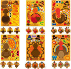 Turkey Stickers 24 PCS Thanksgiving Stickers for Kids, Make Your Own Turkey Sticker Sheets for Thanksgiving Party Favors DIY Crafts Sticker Classroom Teacher Reward