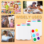 100 Pcs White Plastic Paint Palette 6 Well Watercolor Palette Paint Palettes Craft Paint Trays Finger Painting Tray Rectangular Plastic Paint Tray for DIY Art Painting Watercolor Craft