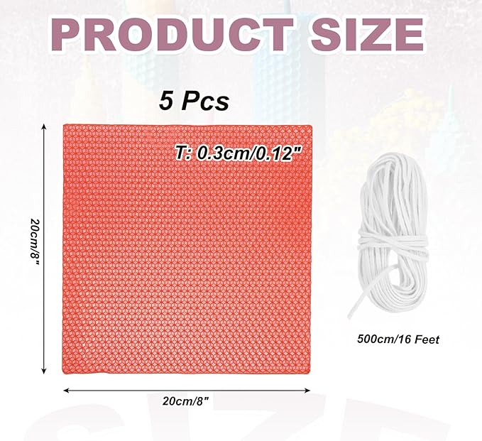 MECCANIXITY Beeswax Candle Making Kit,8x8 Inch 5pcs Red Beeswax Candle Sheets with 1pcs Cotton Wick for DIY Craft Gift Making