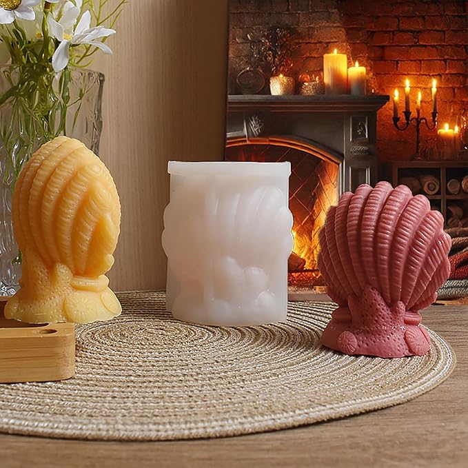 Shell Conch Animal Candle Mold for Resin Casting and Making - Silicone 3D Mold for Home Decor