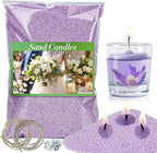 Sukh Purple Snow Pearled-Candles with Wicks - 410G DIY Candle Sand,Pearled Sand Wax with Wicks,Pearled Wax,Refillable for Weddings,Partie,Halloween,Christmas,Thanksgiving