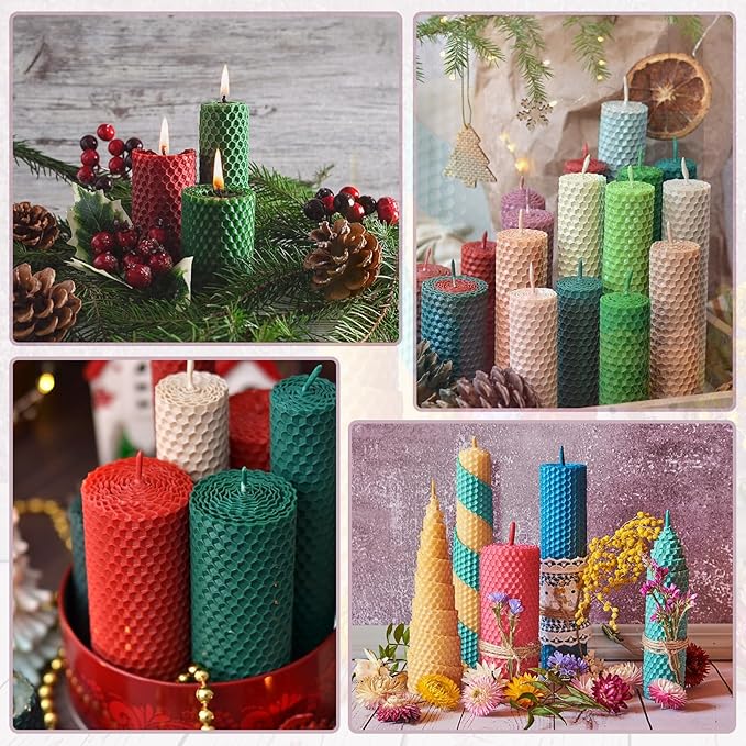 MECCANIXITY Beeswax Candle Making Kit,8x8 Inch 5pcs Purple Beeswax Candle Sheets with 1pcs Cotton Wick for DIY Craft Gift Making