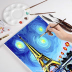 CONDA Stretched Canvas for Painting, 8x10 Inch 4 Packs of Canvases for Artist Art Supplies, 100% Cotton Primed Canvas, Profile Value Bulk Pack for Acrylics, Oils Painting