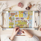 Couple Embroidery Art Embroidery Clip Frame 60cm Cross Stitch 4 Slot Presser Heavy Duty Embroidery Bandage Embroidery Frame Needlepoint Frame Embroidery Scroll Frame Embroidery Frames (Silver)