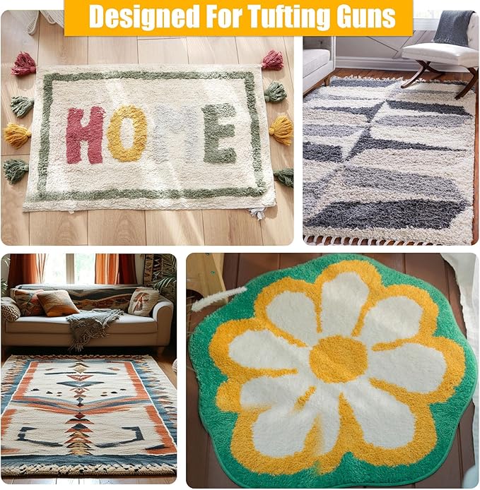 1*PC 40” x 40” Tufting Cloth for Tufting Gun, Primary Tufting Cloth with Marked Lines, Durable Monks Cloth for Punch Needle, Edges Sewn for DIY Crafts