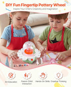 VEVOR Mini Pottery Wheel for Kids, DIY All-in-1 Complete Pottery Set with Clay Sculpting Tools, Two Turntables 2in/3in, Adjustable Speed, Arts & Crafts for Boys and Girls Christmas Gift, Green