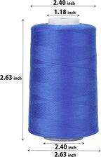 Simthread All Purpose Sewing Thread from 100% Spun Polyester for Serger, Overlock, Merrow, Quilting Sewing 4 Big Cones of 5000M (5500 Yards) Each - 40S/2 Blue
