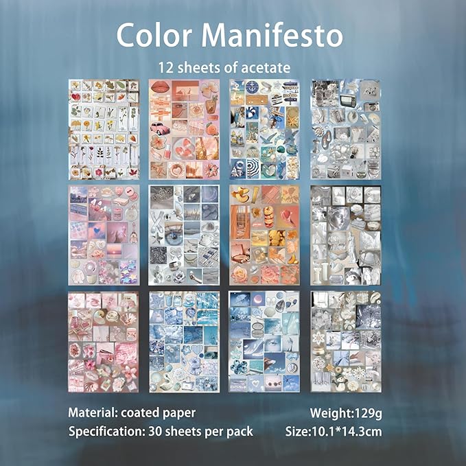 Y2K Aesthetic Cute Sticker Book - 30 Sheets Vintage Cut-Out Stickers | Junk Journal Supplies, Journaling & Scrapbook Stickers for DIY Crafts