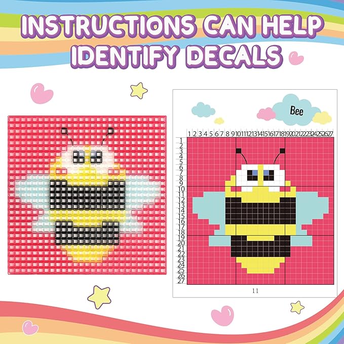 Caydo 8-in-1 Cross Stitch Kit for Beginners Kids, Includes 8 PCS Plastic Canvas with Pre-Patterns, 13 Colors Threads, Instructions, Embroidery Needles for Beginners Sewing