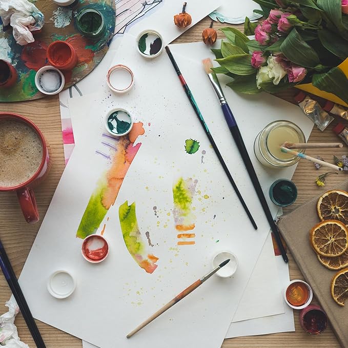 Watercolor Paper Pad, 30 Sheets, 3.5x5.5”, 100% Cotton Paper, Glue Bound, 140LB/300GSM Cold Pressed Water Color Paper for Watercolor Drawing, Mixed Media, Art Journaling (3.5x5.5 Inch)