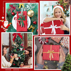 DECYOOL Christmas Ribbons, 4 Rolls 100 Yards Christmas Satin Ribbons 10mm Wide Holiday Craft Ribbons for Gift Wrapping and Xmas Decoration(Wine Red, Dark Green, Khaki, White)