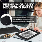 Dunwell 11x17 Art Portfolio Binder with Black Mounting Paper (Ruby), Large Portfolio Folder for Artwork Storage, 24 Clear Plastic Sleeves, Displays 48 Pages, Acid-Free Poly 11 x 17 Presentation Book