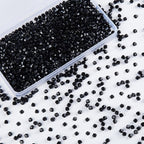 1100pcs Black 4mm Bicone Crystal Beads for Jewelry Making – Small Faceted Glass Beads for Bracelets, Earrings, Loc Sprinkles, DIY Crafts