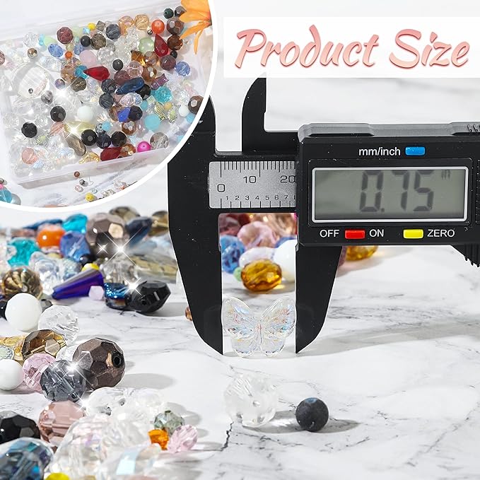 Mystery Mix Glass Beads Bulk - Assorted Crystal Beads for Jewelry Making, DIY Bracelets & Crafts, Half Pound Surprise Pack