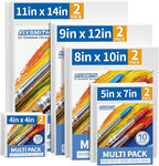 FIXSMITH Stretched Canvas for Painting- 10 Pack Multisize 4x4,5x7,8x10,9x12,11x14 (2 of Each),100% Cotton,Primed,for Acrylic,Oil,Other Wet or Dry Art Media,for Artists,Kids,Beginners and More.