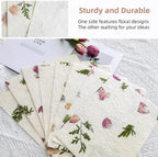 Handmade Botanical Craft Paper - 30 Sheets 8.27x11.7Inch Art Paper for Watercolor,Wedding Invites,Scrapbooking - Vintage Textured Designs for DIY,Gift Wrapping & Cultural Projects A4