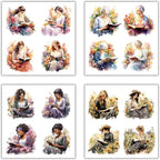 XERE 80 Pcs Reading Ladies Women Portraits Scrapbook Stickers Set for Scrapbooking and Journaling Notebooks, Junk Journal Supplies, Sketchbook, Bookmark Making Sticker