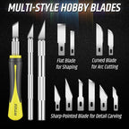 DIYSELF 16-Piece Craft Knife Set, Exacto Knife Set for Christmas Crafts, Wood Carving Tools, Stocking Stuffers Gift for Women Men, 3 Hobby Precision Exactly Art Knife with 10 Exacto Knife Blades