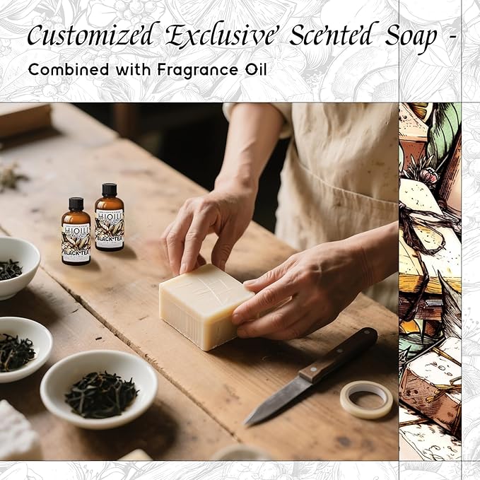 HIQILI Black Tea Fragrance Oil for Diffuser & Car Air Freshener, Long-Lasting Hotel Scent, Candle & Soap Making Supplies - 1 Fl Oz