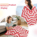 Katech Crochet Kit for Beginners, Learn to Crochet Granny Square Star Blanket Kits w/Step-by-Step Video Tutorials-Complete Beginner Crocheting Kit for Adults Kids-Easy Knitting Kit w/Enough Soft Yarn