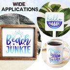 Tintnut Blue Permanent Vinyl - 8 Sheets 12"x10"Gradient Patterned Permanent Adhesive Vinyl for Cutting Machine, Home Decor Self Sticker