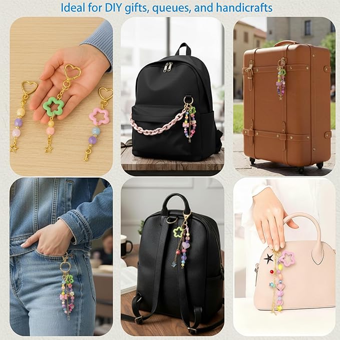ValorTiger DIYJewelry Making, 364 PCS Bag Charm Set with 156 Charms, 150 Jump Rings, 25 Extender Chains, 20 Keychains, 10 Crimp Tubes, 3-Inch Beading Wire, Support Ring & Jewelry Pliers(for Parents)