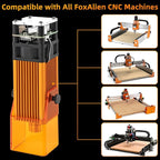 FoxAlien Fixed-focus FA40W Engraver Module Class 4 450nm PWM TTL for FoxAlien Masuter 4040, Masuter Pro, 4040-XE, WM3020, XE-PRO, Vasto Series CNC Engraving Machine (10000mW Optical Output)