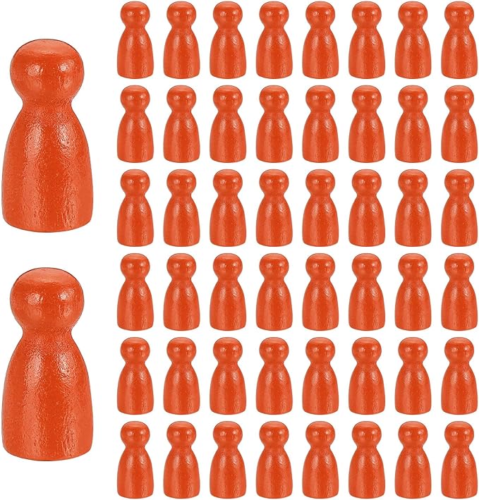 uxcell 50Pcs Wood Peg Dolls Unfinished, 1" x 1/2" Natural Wooden Blank Family Figures Peg Dolls Body for Painting, Decoration, Craft Art Projects, Orange