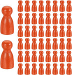 uxcell 50Pcs Wood Peg Dolls Unfinished, 1" x 1/2" Natural Wooden Blank Family Figures Peg Dolls Body for Painting, Decoration, Craft Art Projects, Orange