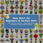 MINGOMINGO Crochet Kit for Beginners - 6 Pack Animals Amigurumi, Craft Knitting Crochet Starter Kits with Step-by-Step Video Tutorials - Animals Knitting Kit (40%+ Yarn)