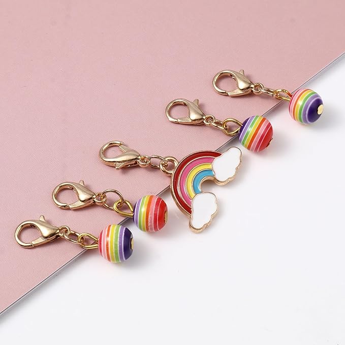 DoreenBeads Stitch Markers for Crocheting and Knitting, Alloy Enamel Crochet Marker Crochet Gifts for Knitting Weaving Sewing Accessories Quilting Jewelry Making
